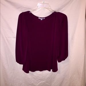 Maroon Long Sleeve Blouse.